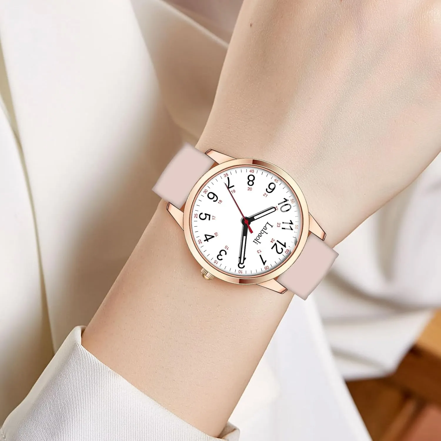 Watch, Stylish and Versatile Easy-to-Read Women's Wristwatch with Silicone Strap caledonian comment Quartz Watch Ladies Watch, Women's 