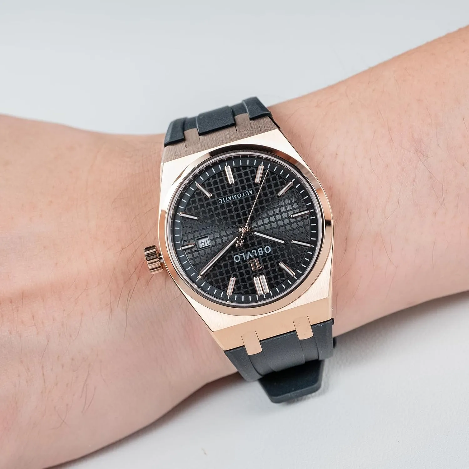 Watch TM-SIM Luxury Brand 316L Stainless Steel Casual Mechanical Watches Calendar gravitational eclectic legendary ooze Automatic Waterproof Rubber Band Sport 