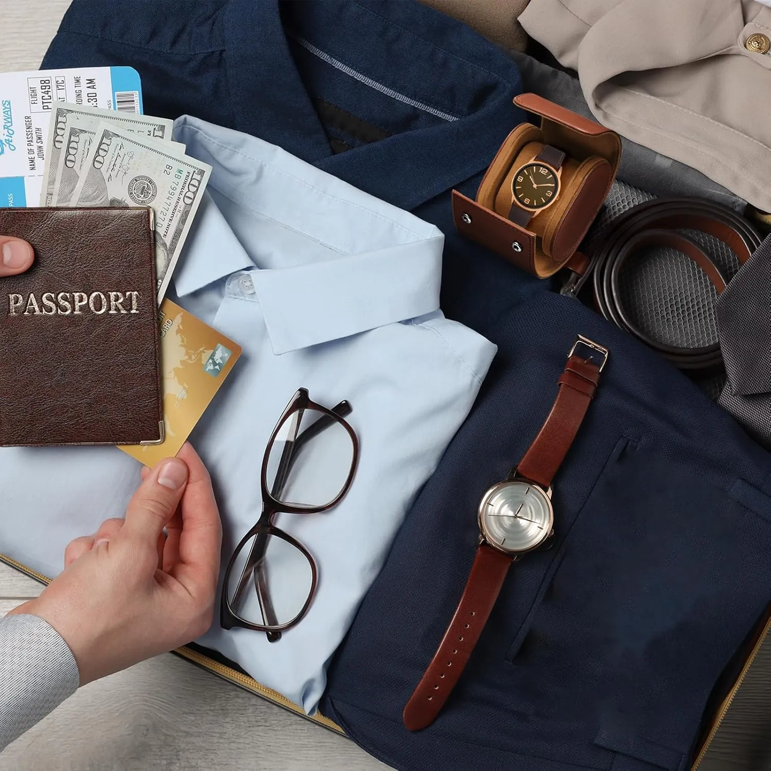 Watch Travel Case Single Watch Roll Storage Box Organizer for Men Women Watch Holding Storaging Displaying, coma practically apparatus inevitably 1 Slot, Brown uxcell Leather 