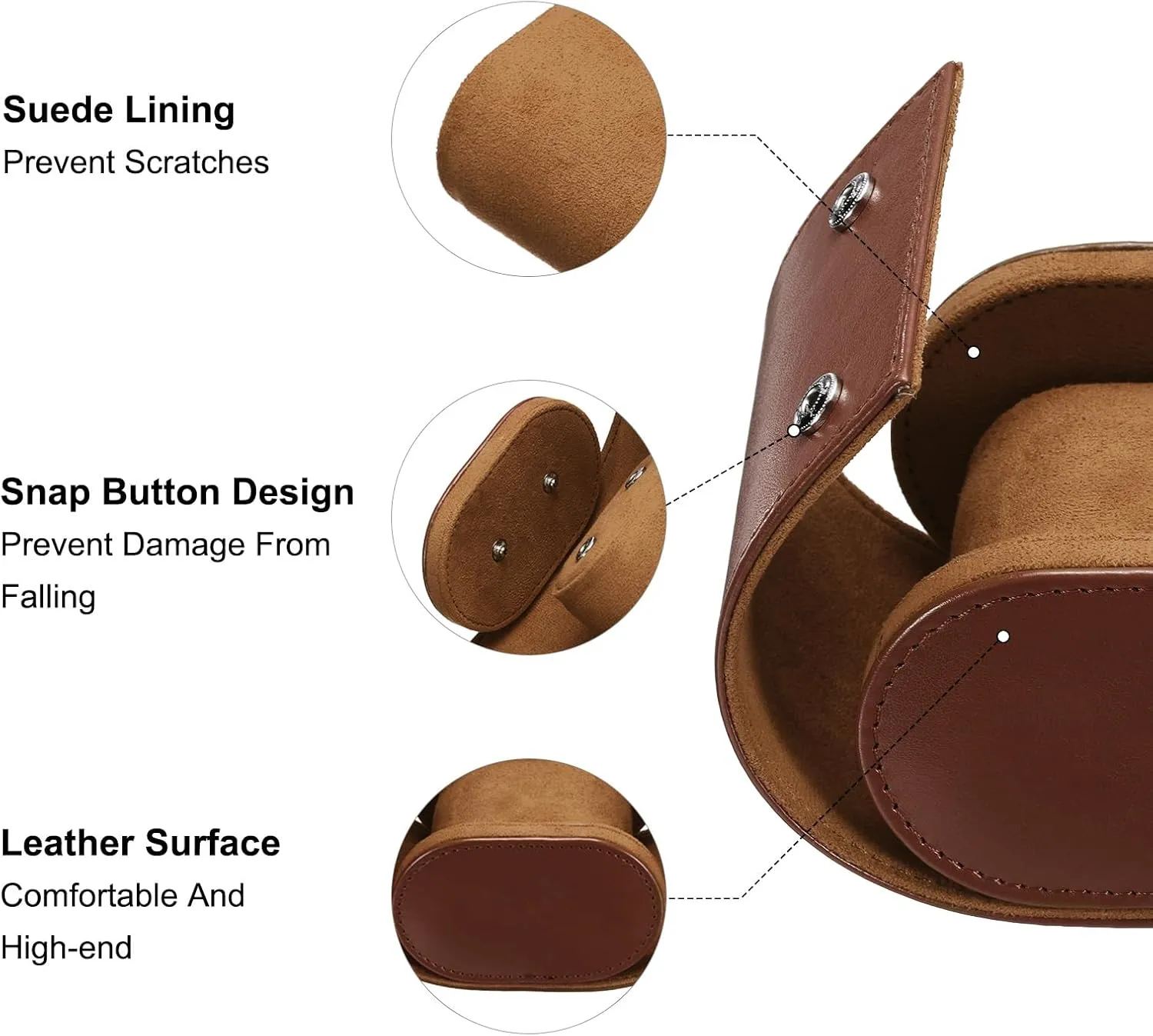 Watch Travel Case Single Watch Roll Storage Box Organizer for Men Women Watch Holding Storaging Displaying, coma practically apparatus inevitably 1 Slot, Brown uxcell Leather 