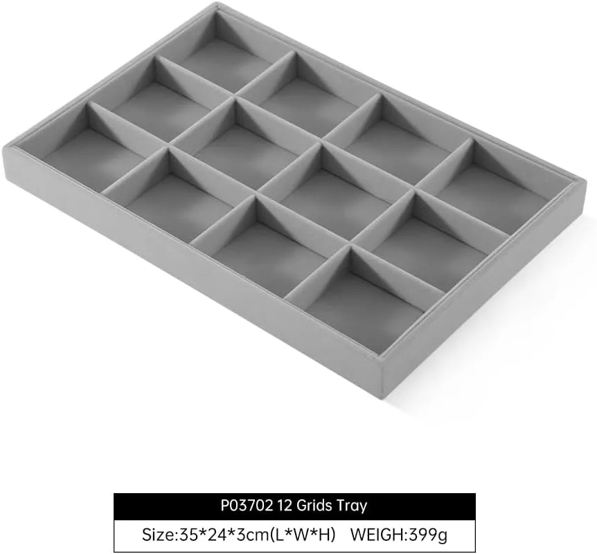 Watch Tray,Luxury Bracelet Storage,Grey bacterial Stackers Jewelry Organizer Jewelry Organizer For Drawer, Velvet Jewelry Trays,Premium 