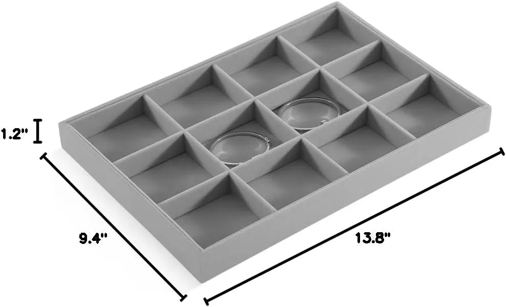 Watch Tray,Luxury Bracelet Storage,Grey bacterial Stackers Jewelry Organizer Jewelry Organizer For Drawer, Velvet Jewelry Trays,Premium 