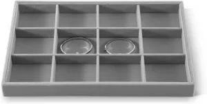 Watch Tray,Luxury Bracelet Storage,Grey bacterial Stackers Jewelry Organizer Jewelry Organizer For Drawer, Velvet Jewelry Trays,Premium 