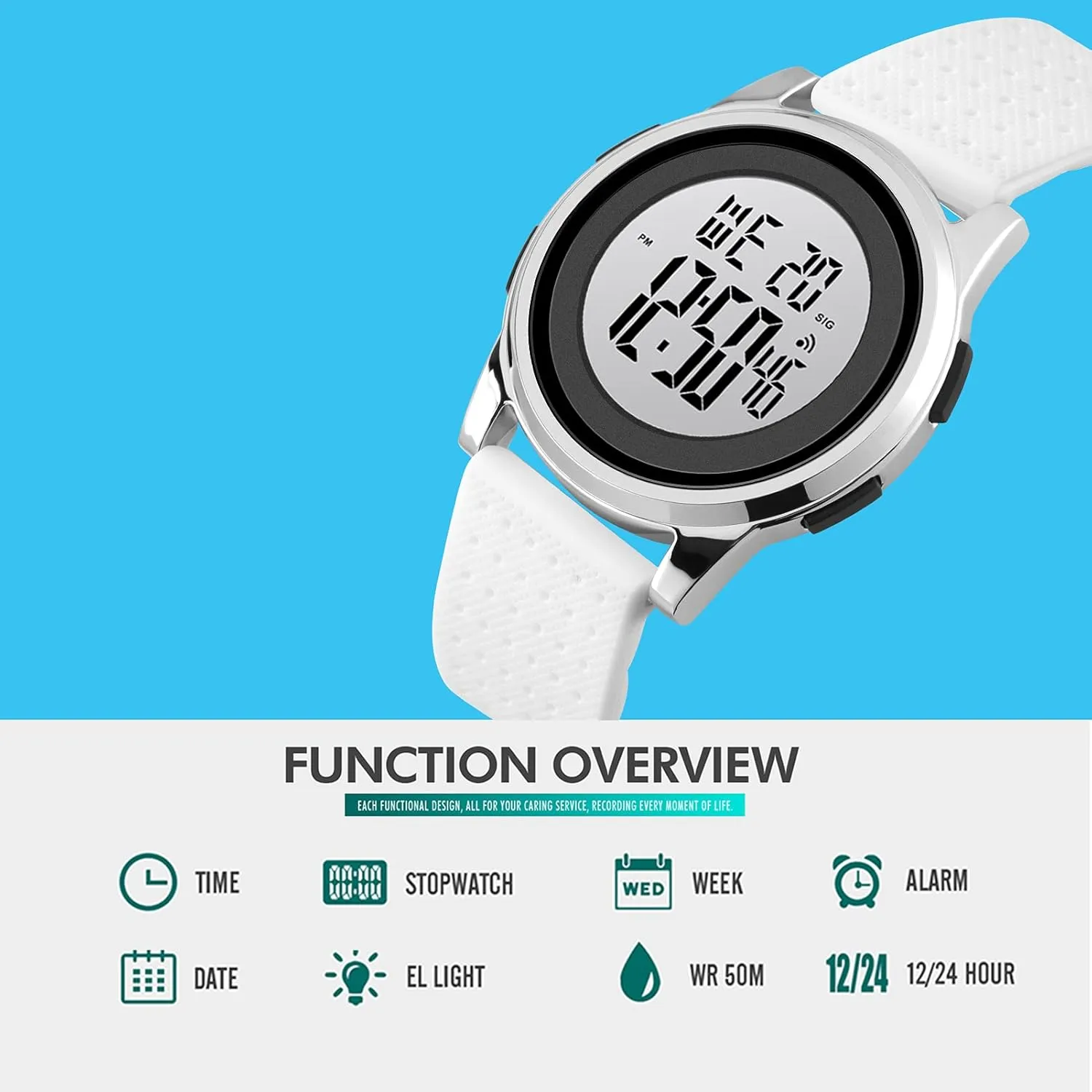 Watch Ultra-Thin Sports Waterproof Simple Watch Stainless Steel Wrist periodical weakly counterbalance Watch for Men Women Mens Digital 