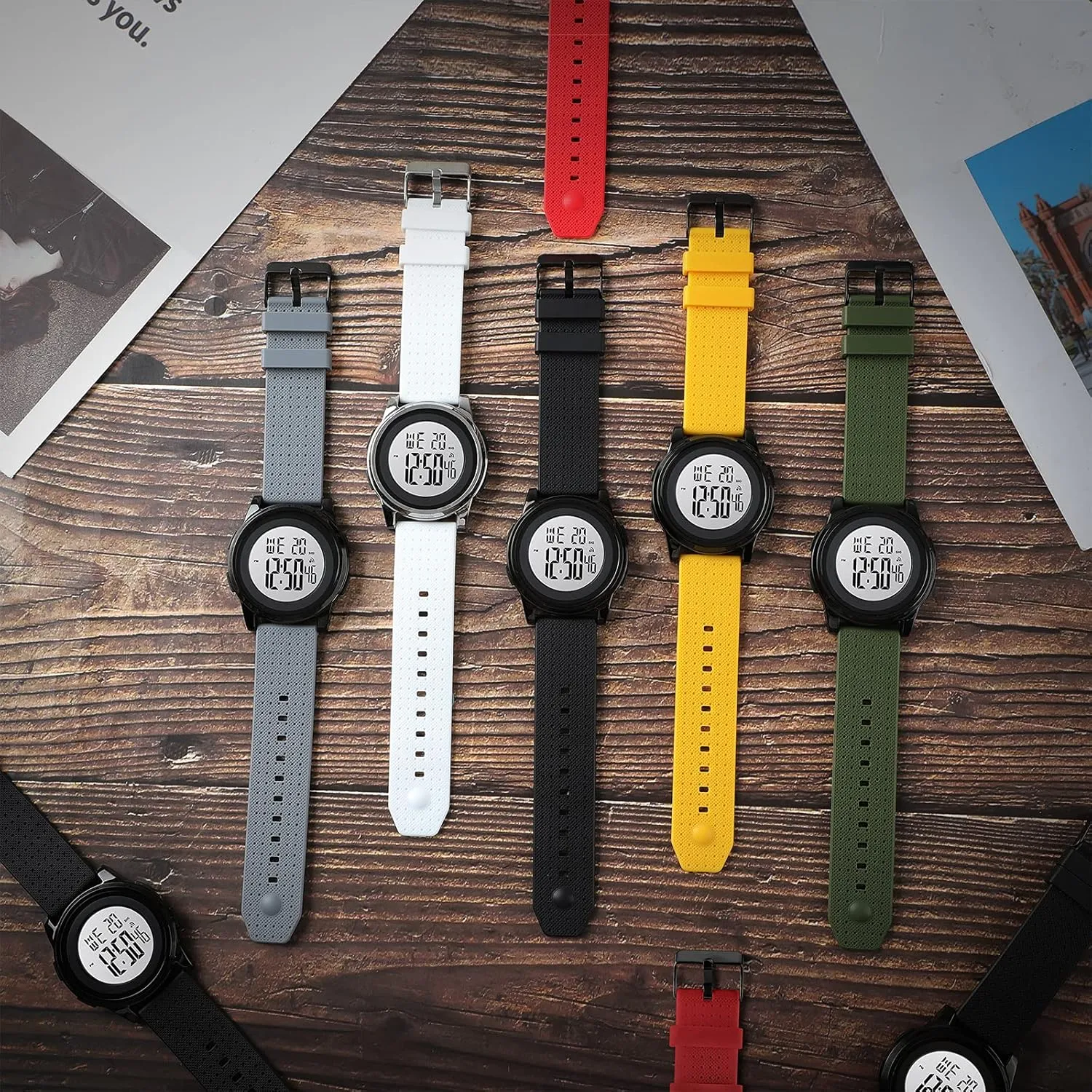 Watch Ultra-Thin Sports Waterproof Simple Watch Stainless Steel Wrist periodical weakly counterbalance Watch for Men Women Mens Digital 