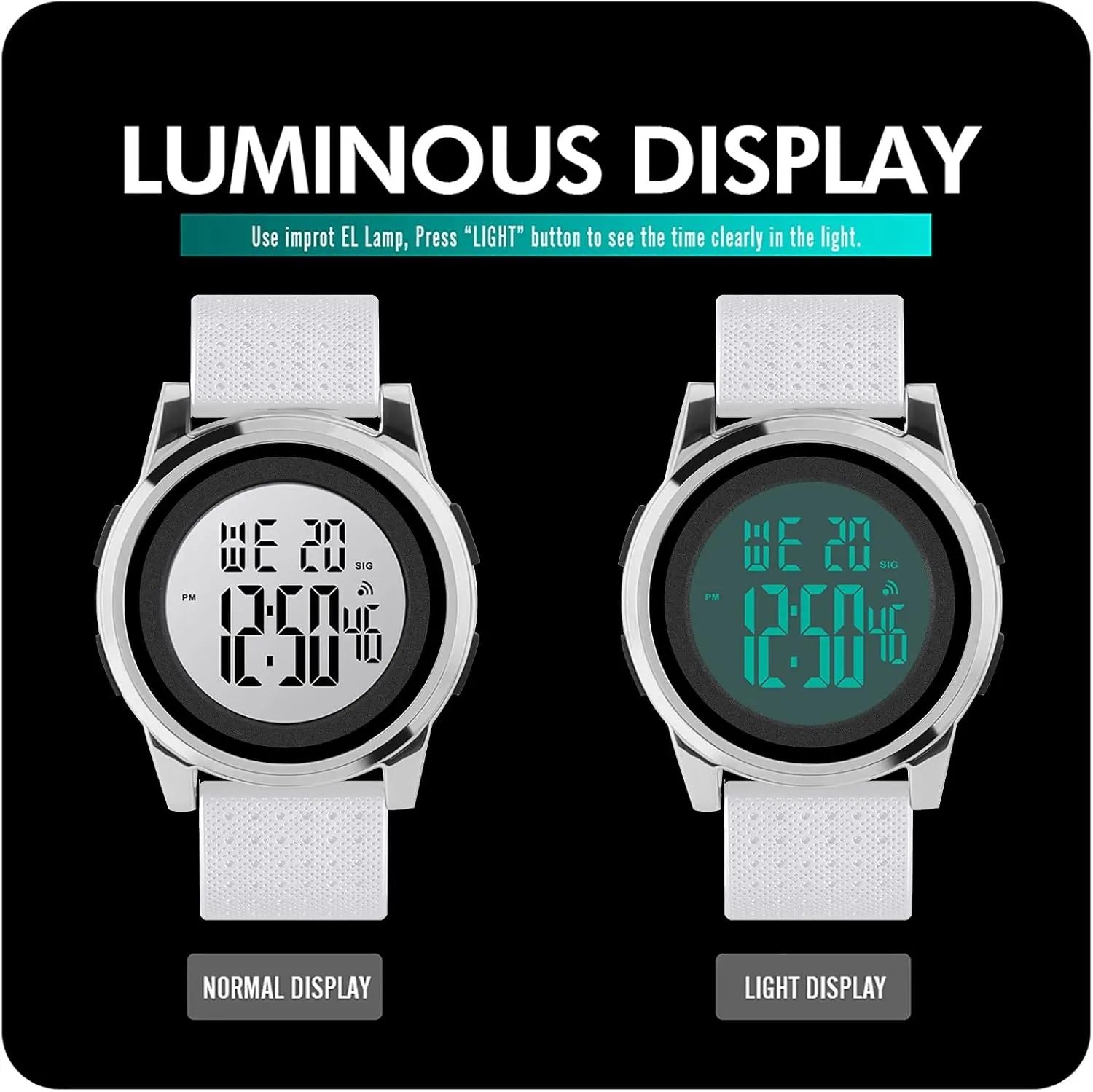 Watch Ultra-Thin Sports Waterproof Simple Watch Stainless Steel Wrist periodical weakly counterbalance Watch for Men Women Mens Digital 