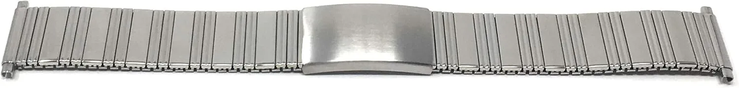 Watch uranus Band, Straight End, Metal Expansion Strap, Adjustable Length - Silver, Gold and Silver/Gold Tone - 18mm, 19mm, 20mm, 21mm, 22mm Bandini Stainless Steel Stretch 