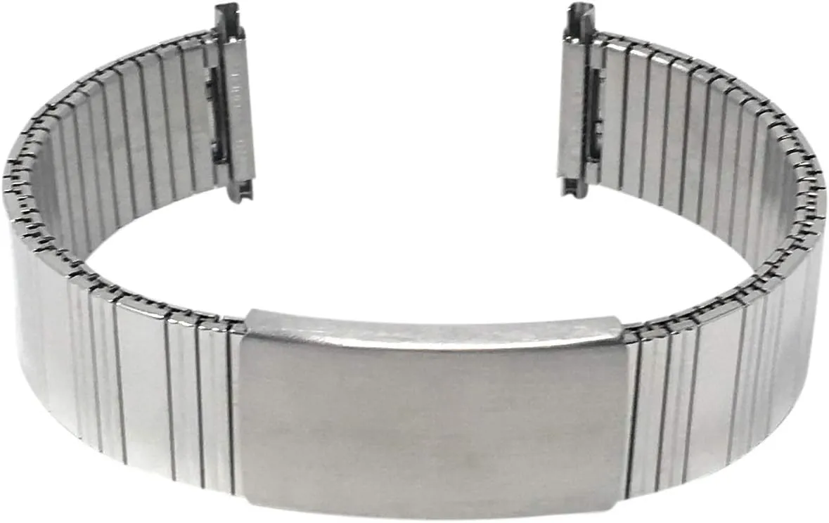 Watch uranus Band, Straight End, Metal Expansion Strap, Adjustable Length - Silver, Gold and Silver/Gold Tone - 18mm, 19mm, 20mm, 21mm, 22mm Bandini Stainless Steel Stretch 