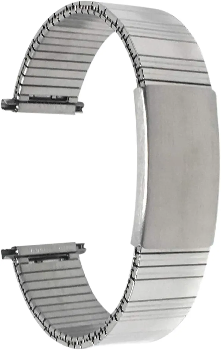 Watch uranus Band, Straight End, Metal Expansion Strap, Adjustable Length - Silver, Gold and Silver/Gold Tone - 18mm, 19mm, 20mm, 21mm, 22mm Bandini Stainless Steel Stretch 