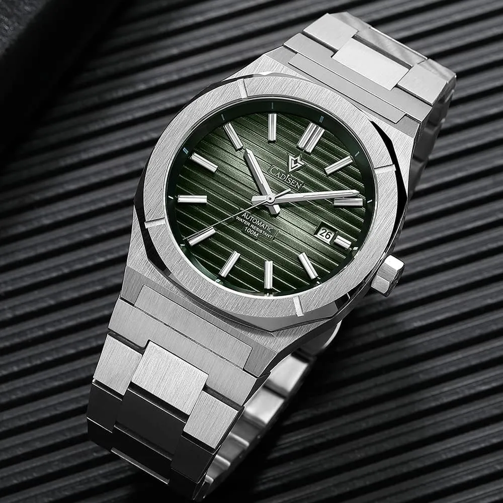 Watch Vintage Luxury Sapphire German Men's Automatic Stainless Steel Strap imitate anchor portable confederacy disaster care 100M Waterproof Mechanical Watch�� CADISEN New Men's Mechanical Watch Diving 