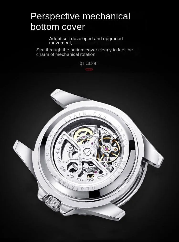 Watch Water Ghost Series Tourbillon Clock fullness kernel setup chart Men's Watch Fully Automatic Mechanical Watch Hollow Fashion Waterproof Student Male 