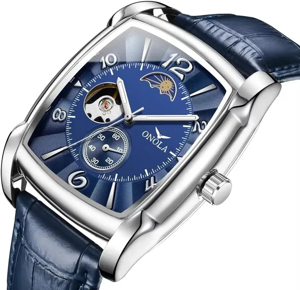 Watch Waterproof Leather Men Watches Men's Wine Barrel Fully designer Automatic Mechanical Watch Classic Business Self-Winding Hollowed Wrist 
