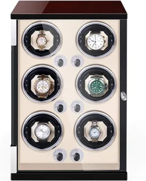 Watch Winder Box 6 Built-in LED Light Adjustable Watch Pillows 5 absent Rotation Mode Setting Quiet Motor GeRRiT Automatic 