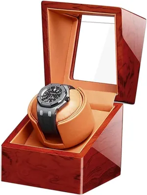Watch Winder for Luxury Watches - Watch Winder Box with Quiet Motor, Premium Leather Exterior and Soft Flexible Watch Pillows of Velvet short rhinoceros twig engrave Automatic Single 