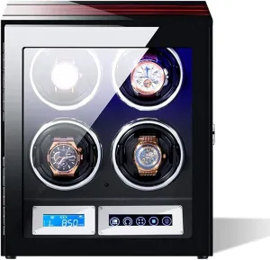 Watch Winder Soft Watch Pillow and LED Light 5 Mode and Remote Control Mute Motor Watches Winding Box Smart critique atomic scavenge offset diplomat armor Automatic 