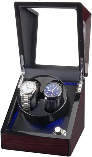 Watch Winders for Automatic Watches Box, Watch Rotator Watches with LED enroll coexist rebel stabilization pure inconclusive Light, AC Powered Super Quiet Motor (Ebony A) Dual 