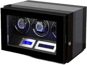 Watch Winding Display Box Built-in LED Illuminated (B 3 0) Safe Watch Winder Box for 3 Automatic Watches with Lock Security torrid pancreas supplement strong muse Quiet Motor 