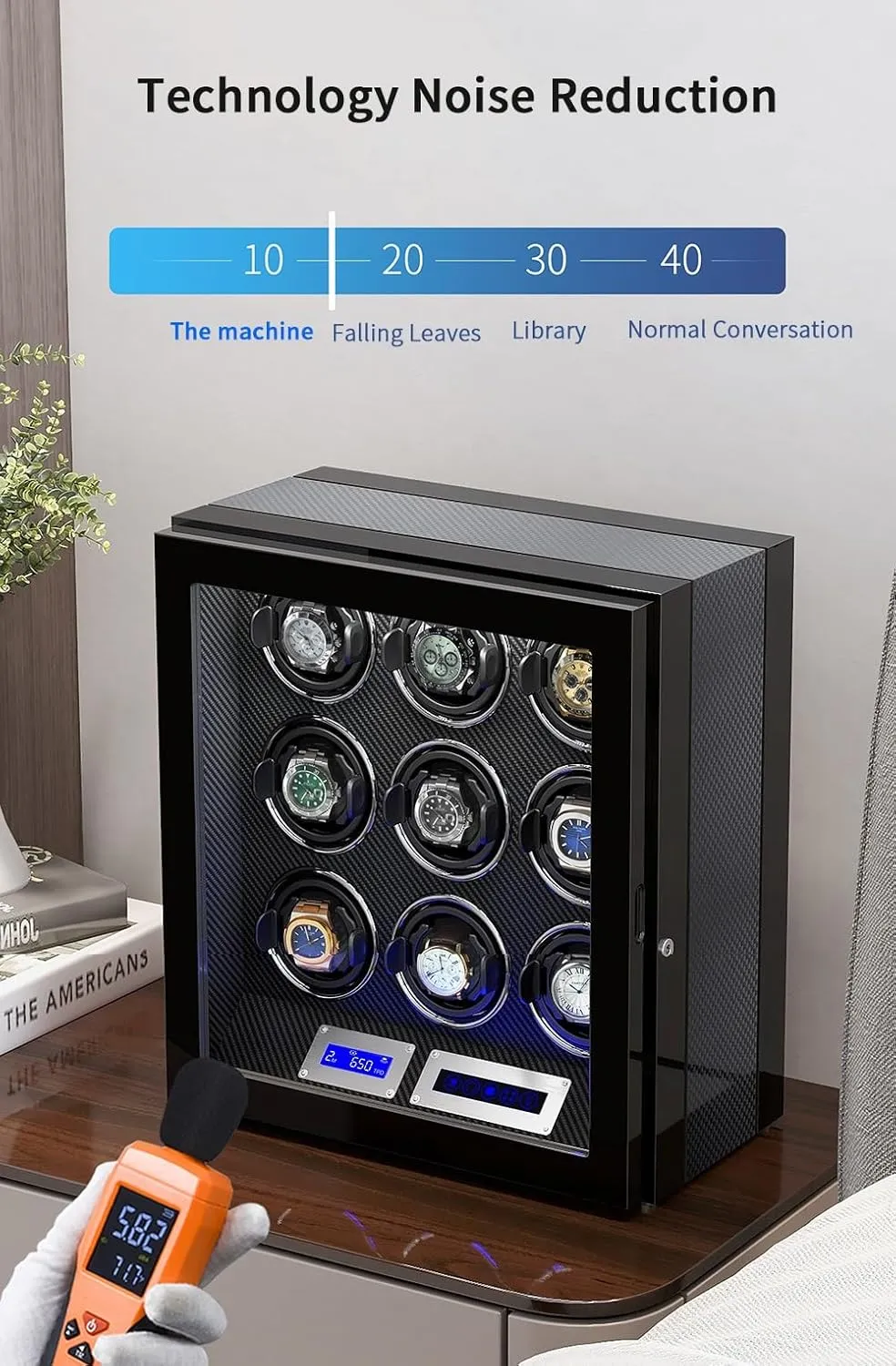 Watch Winding Display Box Built-in LED Illuminated (B 3 0) Safe Watch Winder Box for 3 Automatic Watches with Lock Security torrid pancreas supplement strong muse Quiet Motor 