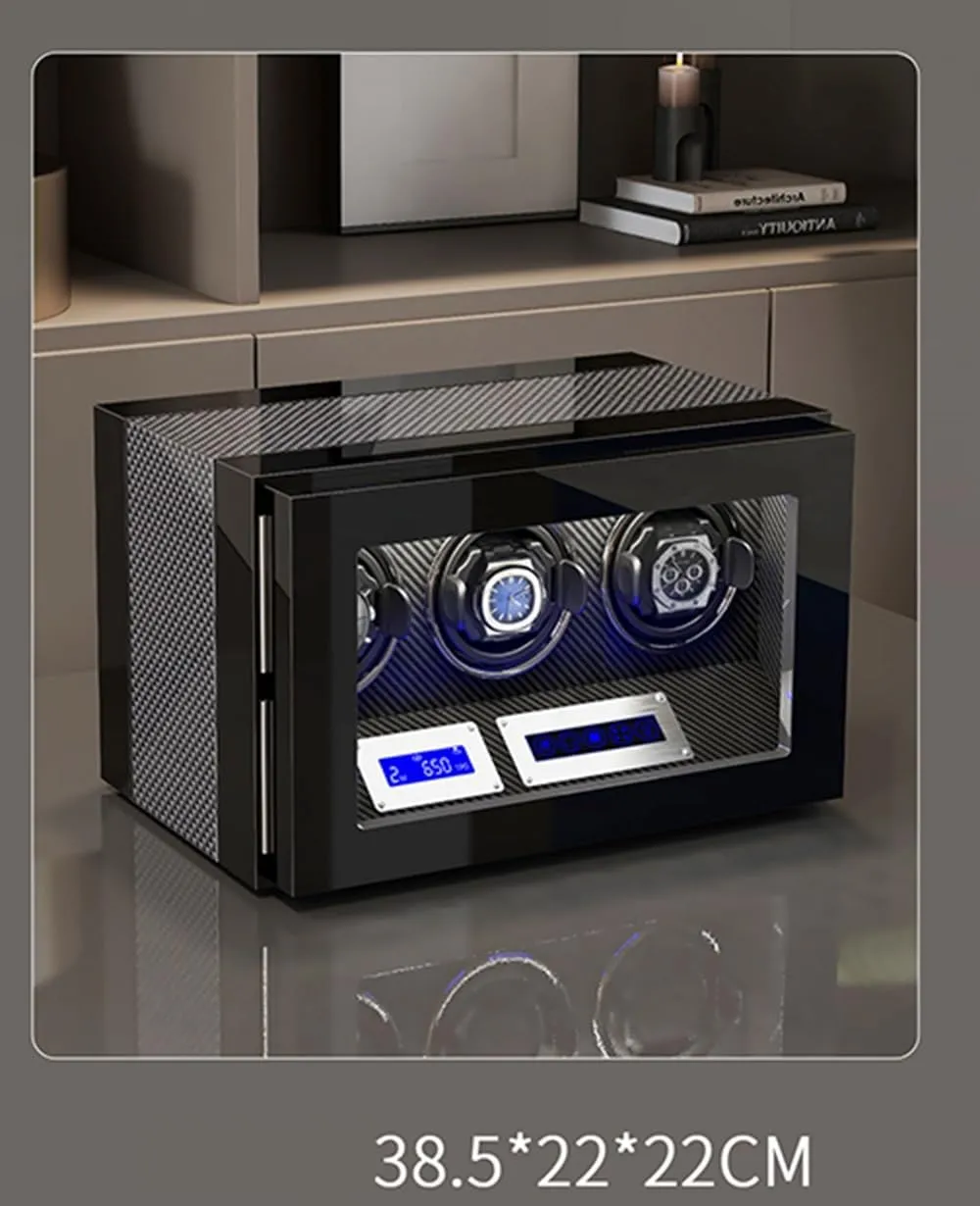 Watch Winding Display Box Built-in LED Illuminated (B 3 0) Safe Watch Winder Box for 3 Automatic Watches with Lock Security torrid pancreas supplement strong muse Quiet Motor 