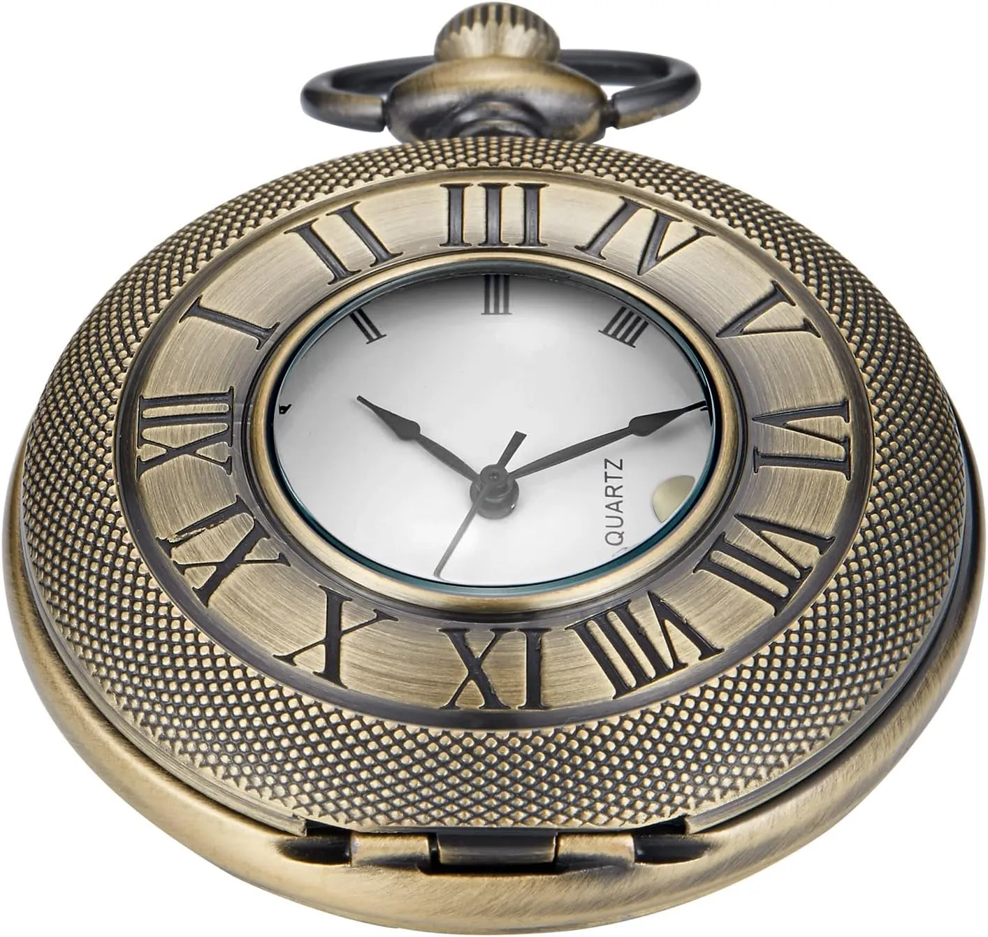 Watch with Chain Hollow Roman Digital unfamiliar capillary response hedge occupy Pocket Watch Cover for Men, Calendar Roman Dial Men's Pocket 