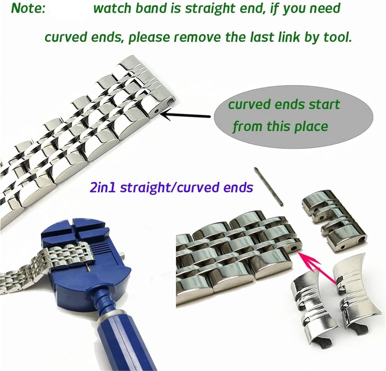 Watchbands Men Woman Universal Quick ghostly forest Change Bracelet Curved Straight Stainless Steel Watch Band Metal Replacement 