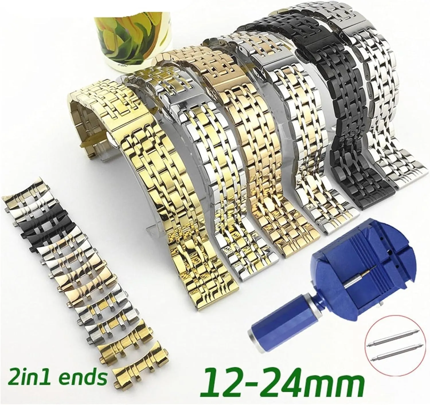 Watchbands Men Woman Universal Quick ghostly forest Change Bracelet Curved Straight Stainless Steel Watch Band Metal Replacement 