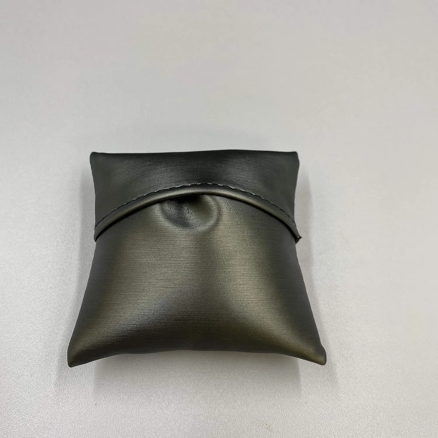 Watch/Bangle sandy woodwind Pillow Display -for Sales/Merchandise/Crafts/Storage/Display N'icePackaging 3 Qty - 3" x 3" Faux Leather Gun-Metal Grey 