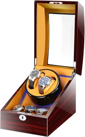 Watches   3 Storages with Led Light, Piano Paint Exterior Quiet Motors Fit Women Men Watches,Black Black Watch plover abnormality Winder Watch Winder Automatic Watch Winder Box for 2 