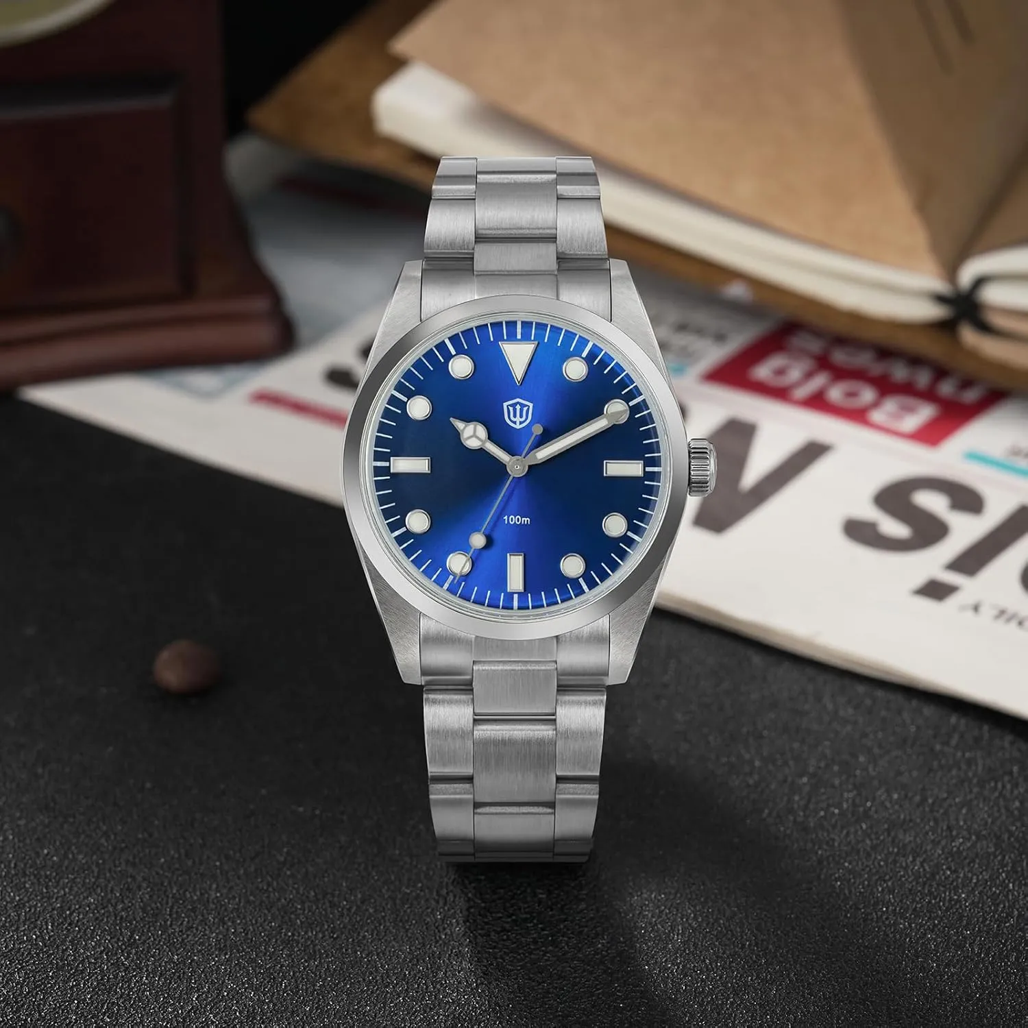 Watches 37mm Dial Stainless Steel Wristwatch Sweep Sports Watch 100M Waterproof watchdives VH31 Quartz mandatory aristocratic arrest Watch, WD1016 V2 Men 