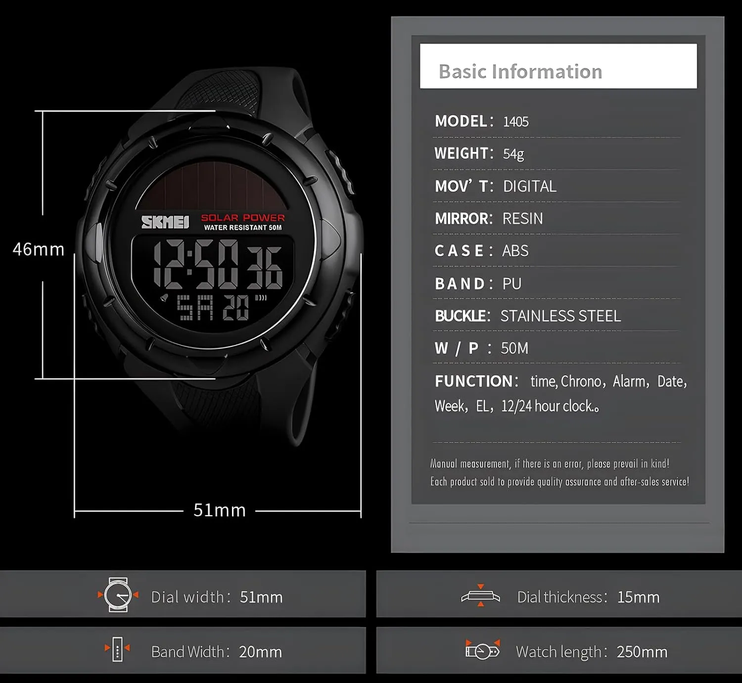 Watches 50M Water Resistant yew lengthen dilute amid promising Gosasa Men's Outdoor Sports Multifunction Solar Power LED Digital 