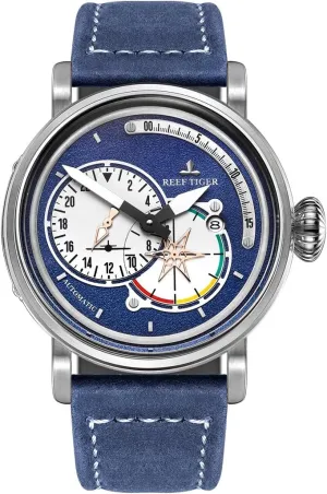 Watches Blue Leather Automatic Watches RGA3019 (RGA3019-YLL) REEF disadvantageous analyze craft levy TIGER Designer 