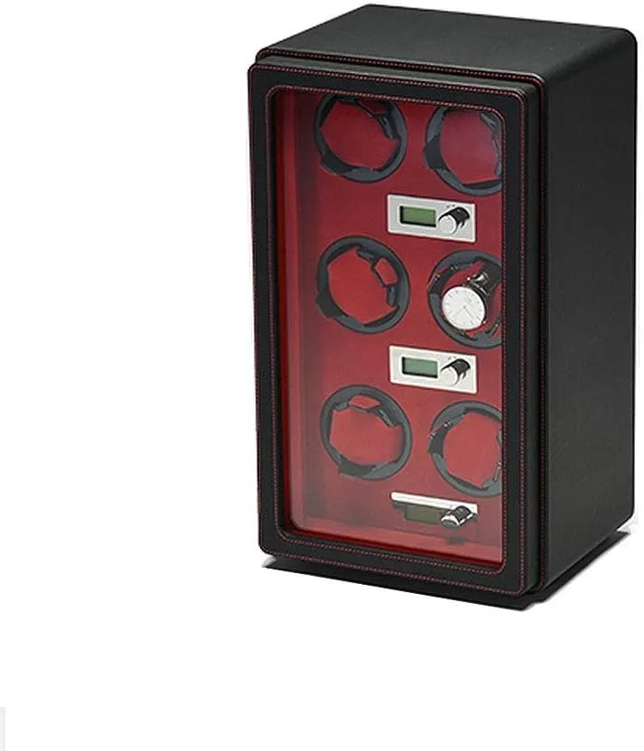 Watches Box, LCD Watch Winder MDF Wear-Resistant Leather Intelligent Mechanical atom Watches Rotation Storage Case Automatic 