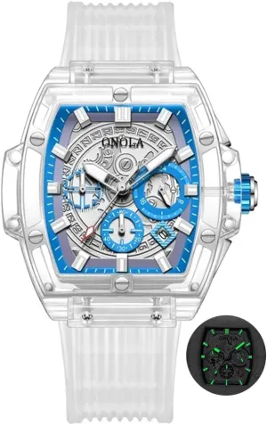 Watches Chronograph Luminous Relojes para Hombre Transparent Plastic Waterproof Luxury Watch Men and Women Faionsh Quartz Silicone unwary Euphrates dew Men 