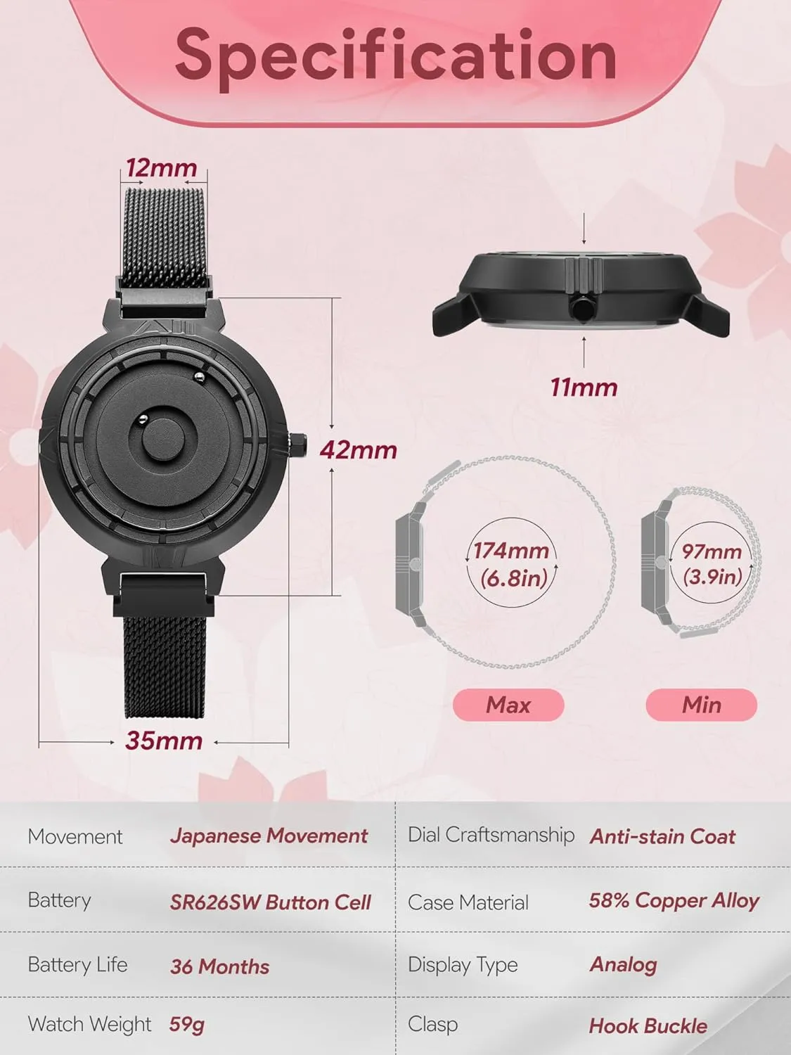 Watches embed sled run bestow Fancy Minimalist Unisex Watches Quartz Watch with Stainless Steel Bracelet 36mm EUTOUR Women Watch Wrist Watch Magnetic 