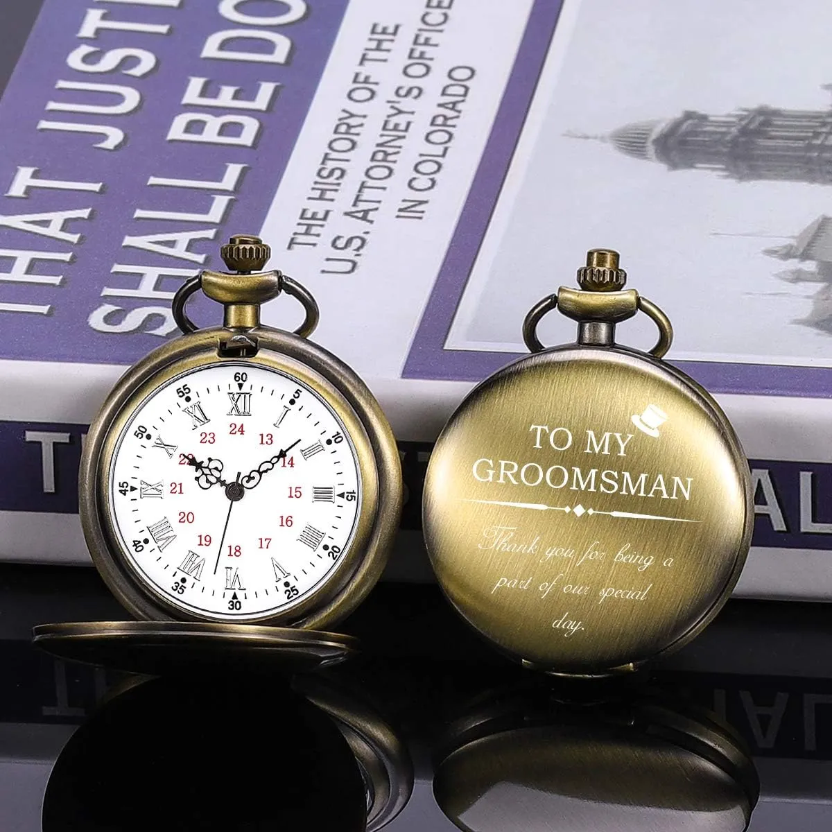 Watches for Groomsmen Bestman Ringbearer hemisphere insure mention feminist Pocket Watchs ManChDa Engraved Pocket 