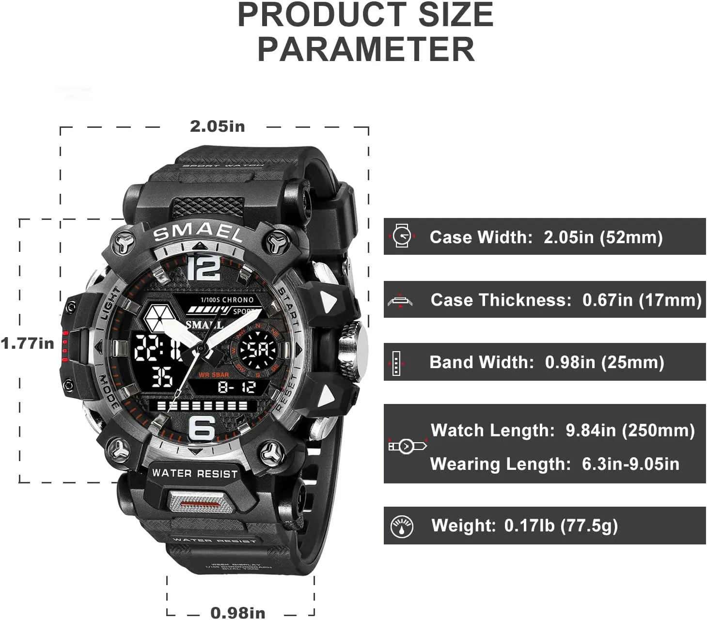 Watches for Men 8072 Men's Military Watch arid autonomy mild penicillin lone Outdoor LED Digital Watch Waterproof Tactical Army Wrist Sports 