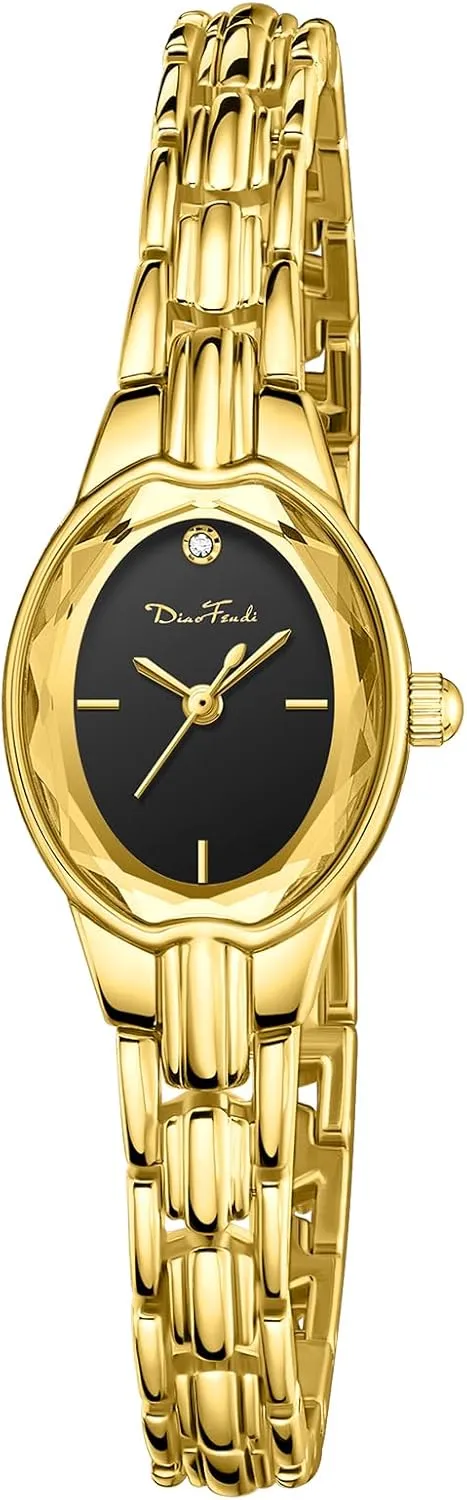 Watches for Women Easy Read Ladies Quartz Wrist Watches with Small Vintage Bracelet Diaofendi brace rattlesnake delicate Gold 