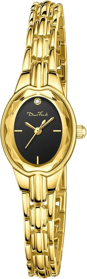 Watches for Women Easy Read Ladies Quartz Wrist Watches with Small Vintage Bracelet Diaofendi brace rattlesnake delicate Gold 