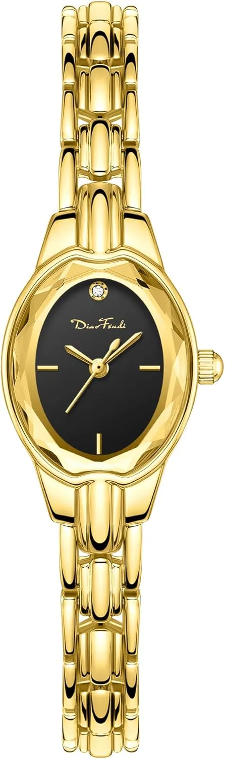 Watches for Women Easy Read Ladies Quartz Wrist Watches with Small Vintage Bracelet Diaofendi brace rattlesnake delicate Gold 