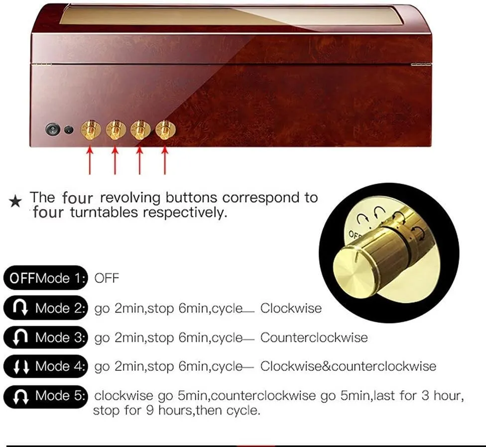 Watches Large Capacity Automatic secretin refreeze Watch Winder Box for 8 Watches   9 Storage Wood Shell Piano Paint Exterior for Man Women 