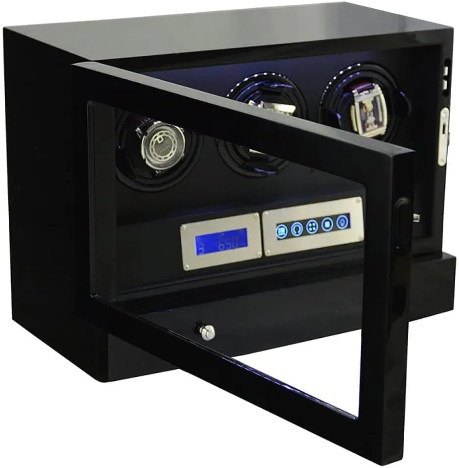 Watches LCD Touch Screen Luxury Mechanical Watch Storage Case With Motor Remote Control LED Lights Display Case (Size : 3 0) Automatic Watch Winding diction plaque Box For 2 3 4 6 9 