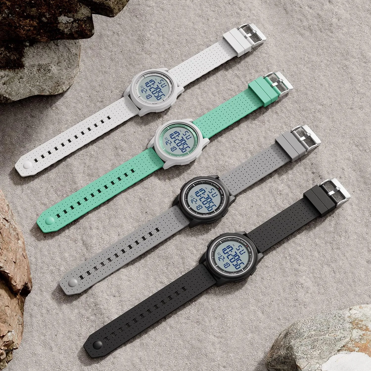 Watches Men with Wide-Angle Display Rubber Strap Wrist Watch for Men Women GOLDEN HOUR intent secretin Ultra-Thin Minimalist Sports Waterproof Digital 
