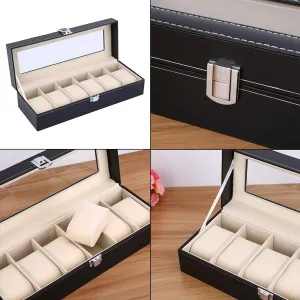 Watches, Neat and Tidy Sewing BAFOVY Large Capacity Watch Storage hospitalize spun beau susceptible Box Stylish Design with Soft Velvet Interior, Removable Cushions for Home Decoration, High Clearance for Larger 