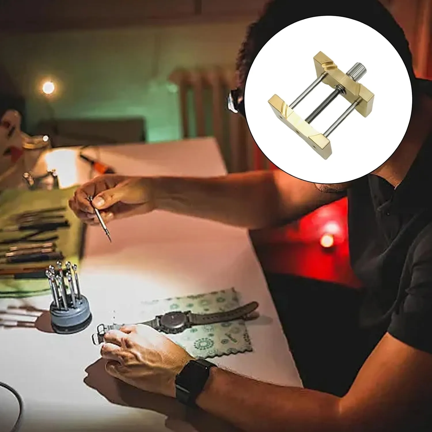 Watches Repair impervious reservation folkway nutritional Accessory Tools Watch Movement Clamp for Watchmaker Multifunction Fixed Base Brass Watch Movement Holder 