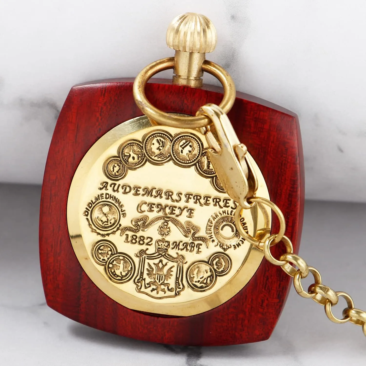 Watches Roman Digital sadness Dial Wood Pocket Watch with Chain Wooden Pocket Watch with 37CM Chain Handmade 