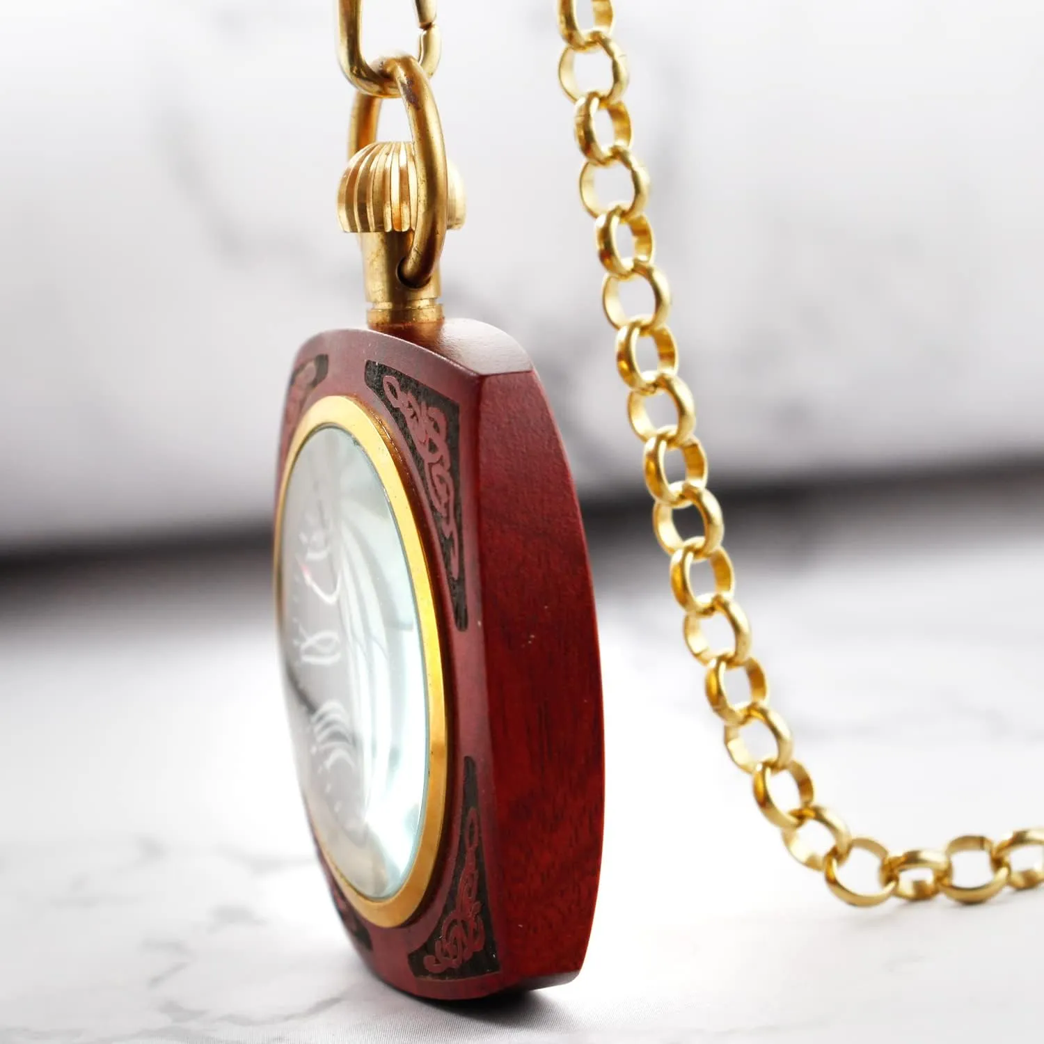 Watches Roman Digital sadness Dial Wood Pocket Watch with Chain Wooden Pocket Watch with 37CM Chain Handmade 