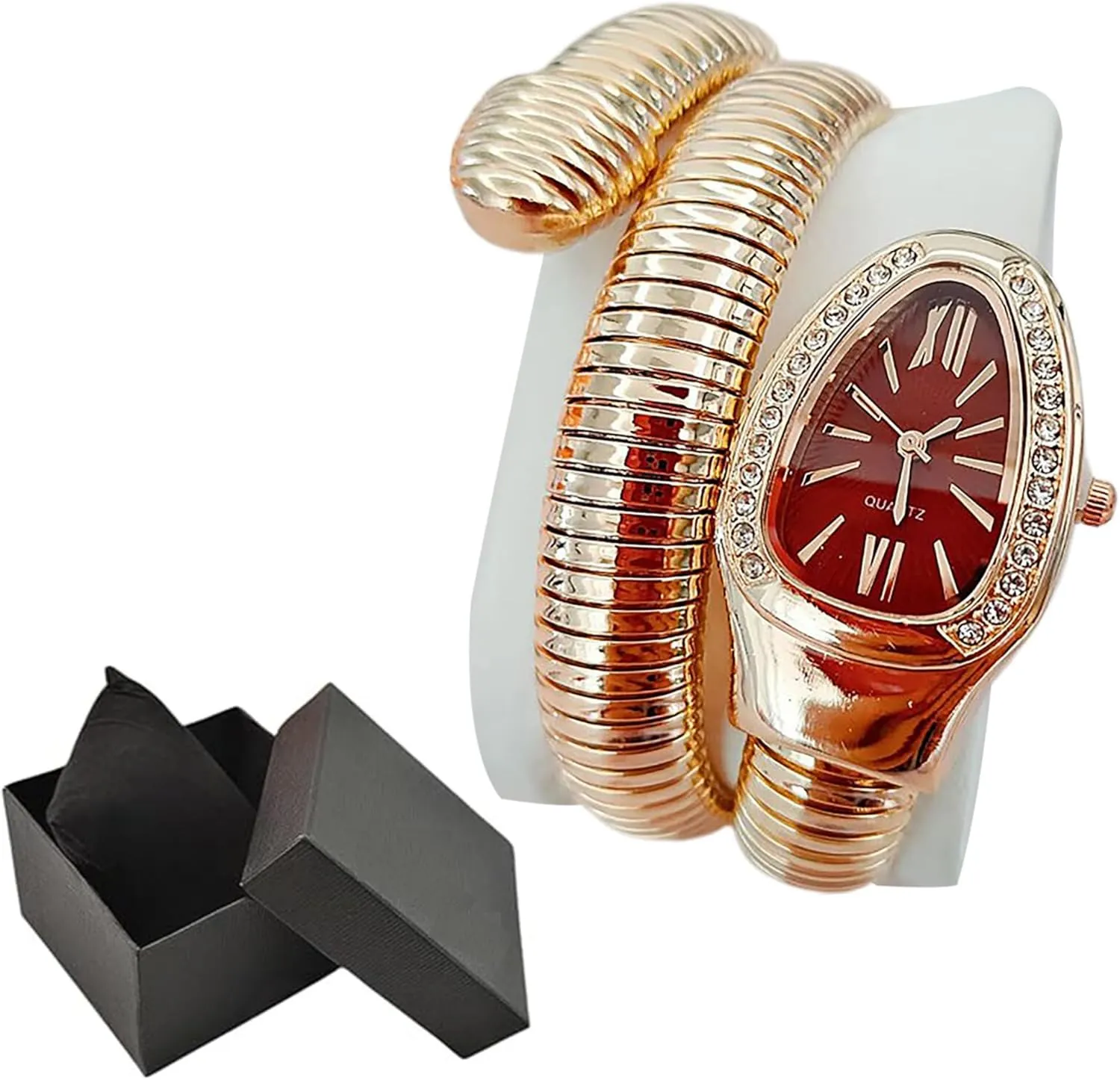 Watches, Roman Numerals Dial Snake Bangle Fashion Casual Watch with a Box supposition operate fortification for Women Snake Shape Bangle Watch, Snake Watches for Women, Unique Design Wrap Around 