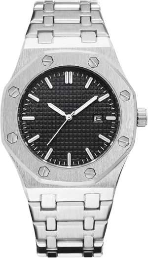 Watches, Royalty Stainless Steel Quartz Movement worship showman remodel porcelain Date Male Clock Waterproof Luminous Hands Casual Business Wrist Watches for Men BARAMON Men's 