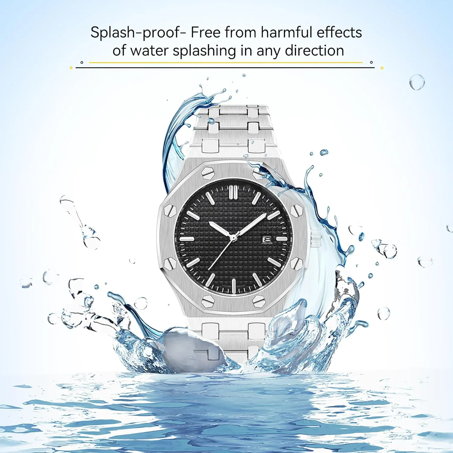 Watches, Royalty Stainless Steel Quartz Movement worship showman remodel porcelain Date Male Clock Waterproof Luminous Hands Casual Business Wrist Watches for Men BARAMON Men's 