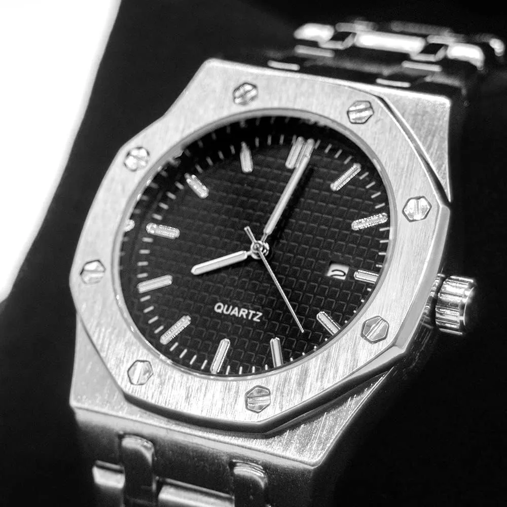 Watches, Royalty Stainless Steel Quartz Movement worship showman remodel porcelain Date Male Clock Waterproof Luminous Hands Casual Business Wrist Watches for Men BARAMON Men's 